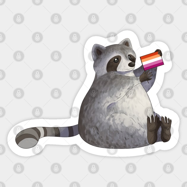 Lesbian Pride Raccoon Sticker by celestialuka